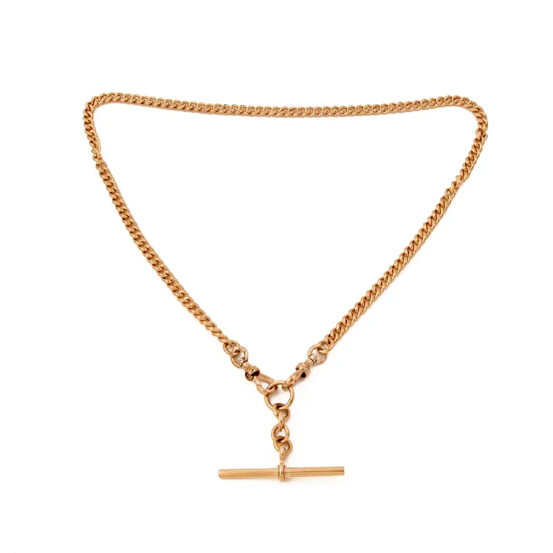 Bohemian-inspired necklaces for free-spirited vibes-Rose Gold Toggle Lanyard Watch Chain