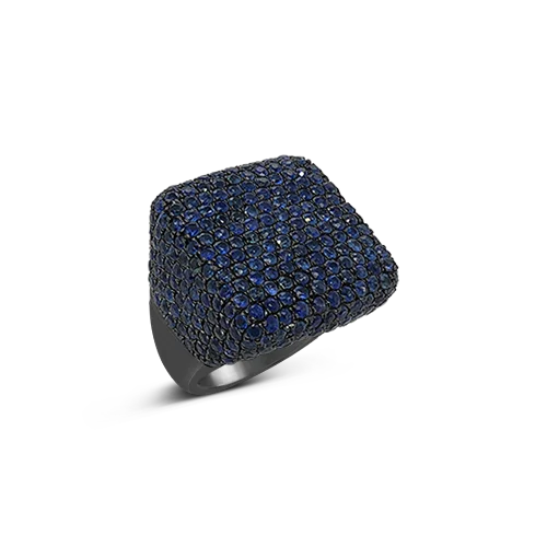 Silver promise rings for meaningful gestures-Sapphire Ring in Square Top Design