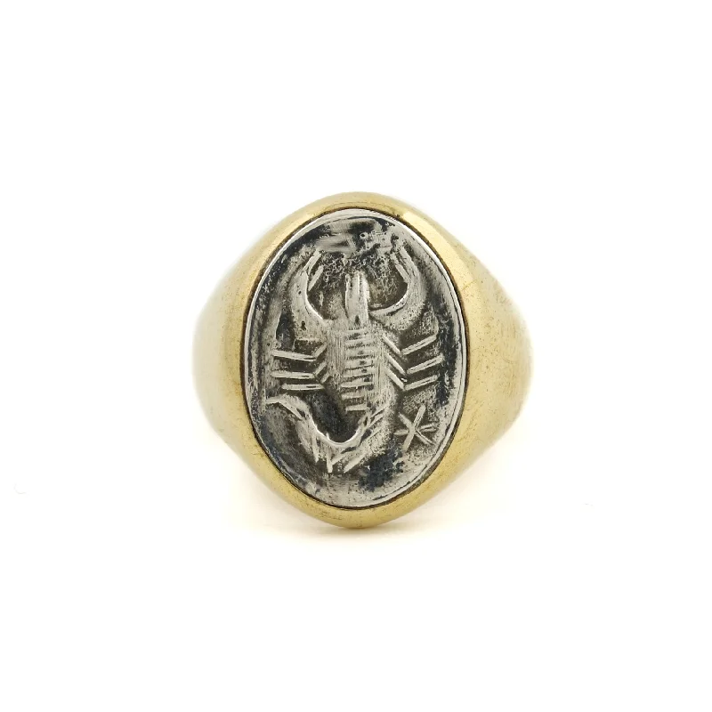 Gold wedding rings for timeless commitment-Scorpio King Intaglio Signet