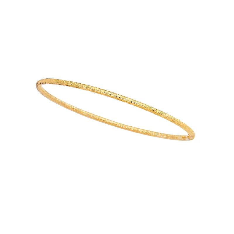 Multi-layered bracelets for a bohemian vibe-14K Gold Textured Bangle