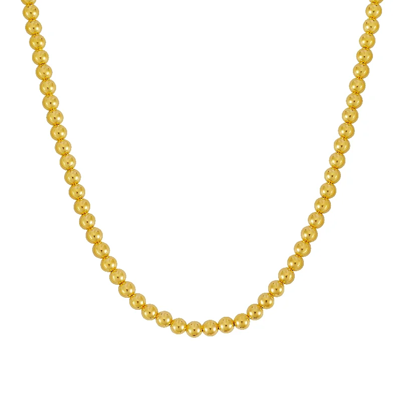 Vintage-style bracelets for retro fashion-14K Gold 6mm Bead Chain