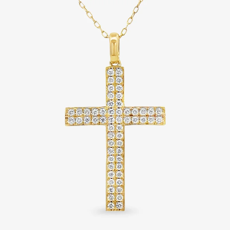 Custom birthstone necklaces for family gifts-Classic Pave Cross Necklace