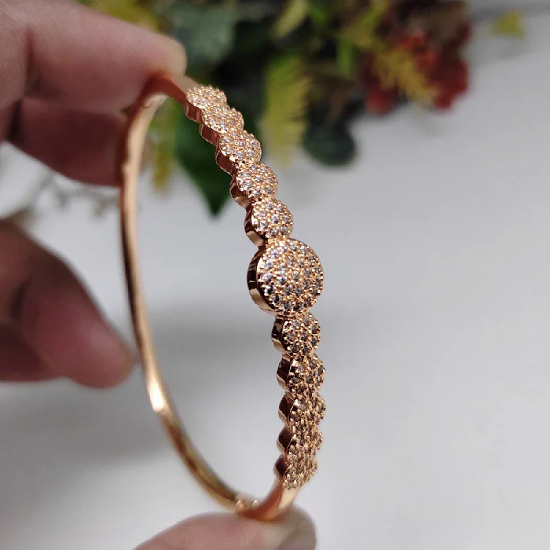 Vintage-style bangles for retro flair-Aamrapali Rose Gold Plated AD Bangle