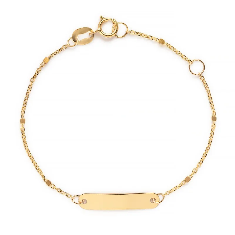 Gold bracelets for elegant sophistication-Baby ID Bracelet Beaded Chain