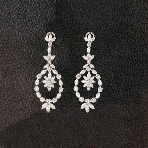 Custom engraved earrings for personalized gifts-Diamond Chandelier Earrings