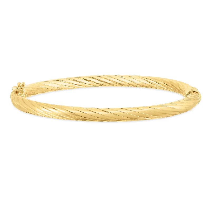 Custom engraved cuff bracelets for unique messages-14K Yellow Gold Twist Bangle