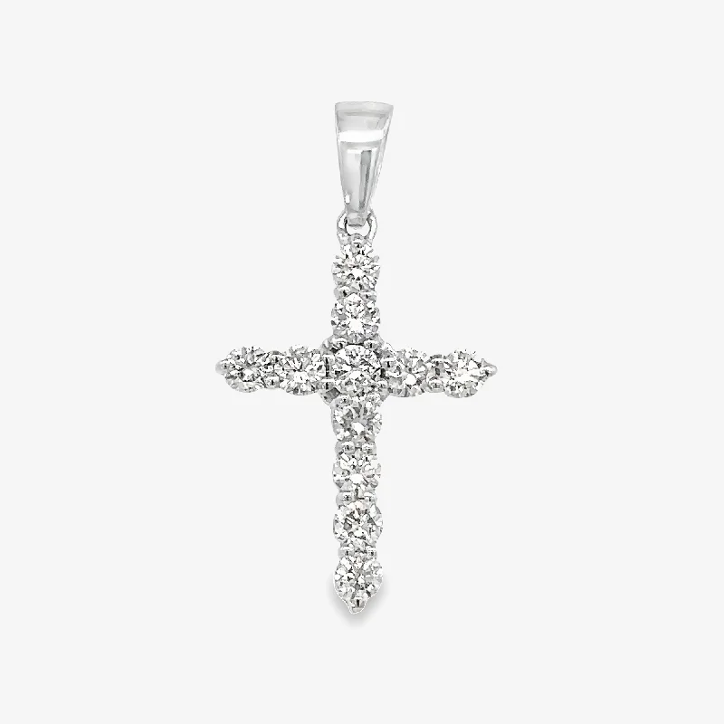 Modern layered necklaces for on-trend fashion-Classic 0.90ct Diamond Cross Pendant