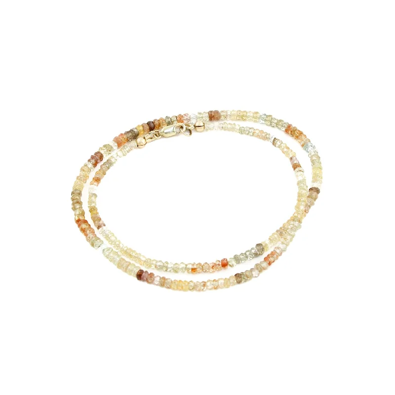 Choker necklaces for edgy style-Solstice Gradient Zircon Beaded Necklace