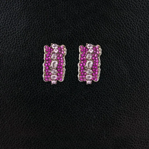 Sterling silver drop earrings for timeless style-Ruby & Pink Sapphire Earrings