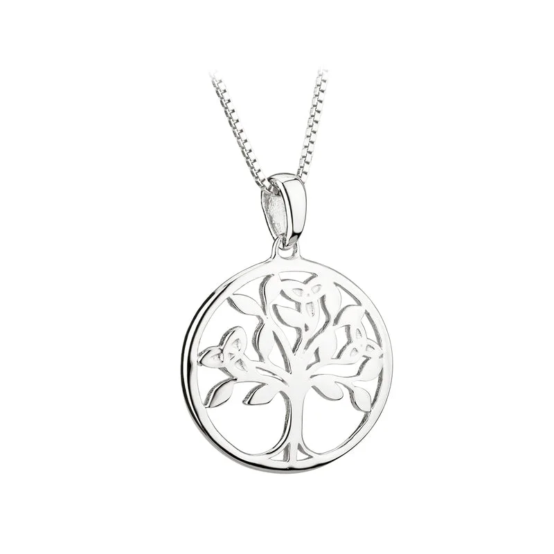 Personalized couple necklaces for matching designs-Sterling Silver Tree Of Life Necklace