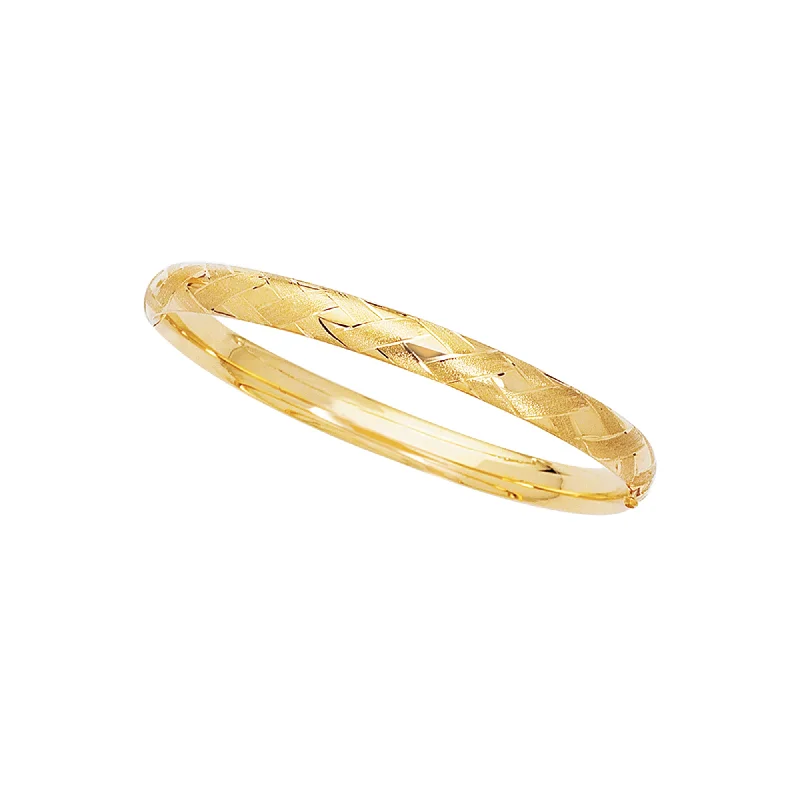 Elegant clasp bracelets for a secure and stylish fit-14K Gold X Pattern Bangle