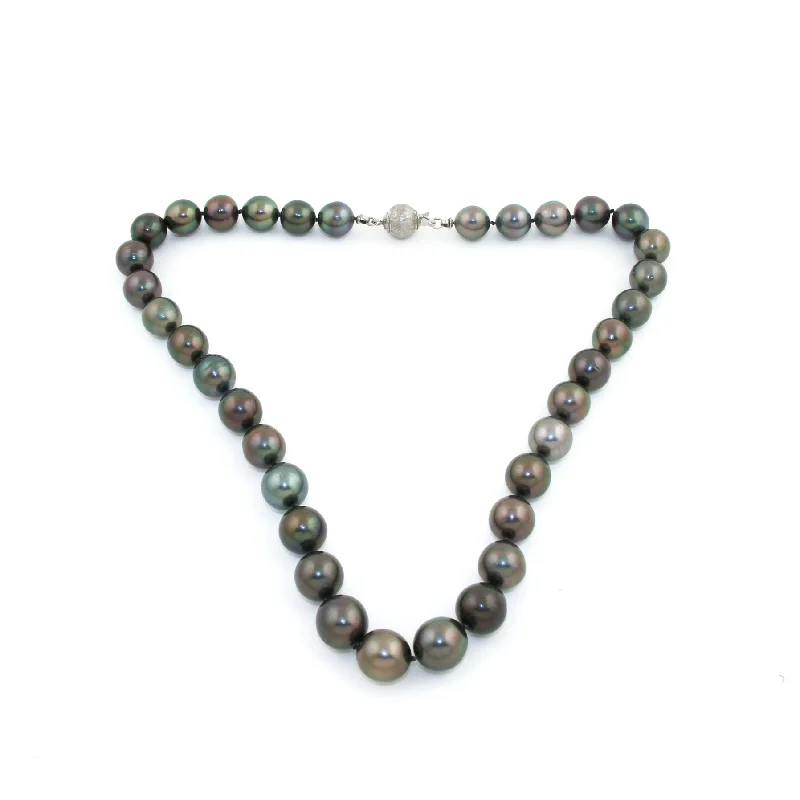 Personalized zodiac necklaces for astrology lovers-10mm Natural Tahitian Black Pearl Necklace