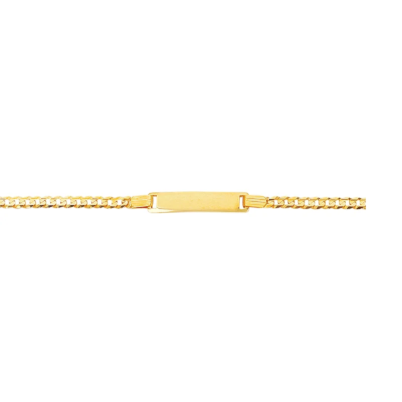 Birthstone bracelets for special occasions-14K Gold Childrens Curb ID Bracelet