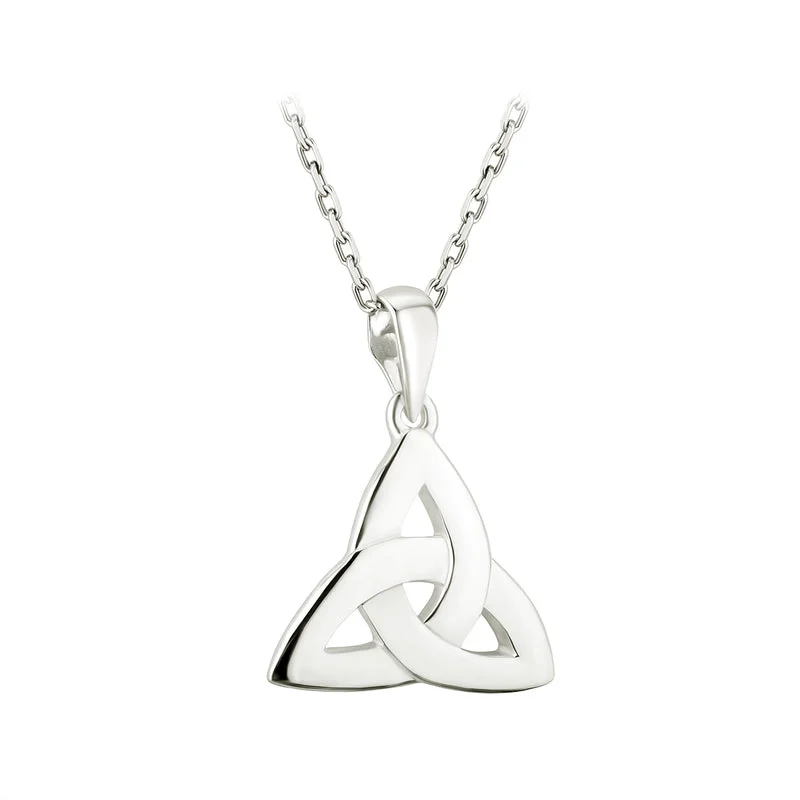 Adjustable cord necklaces for custom wear-Silver Trinity Knot Pendant