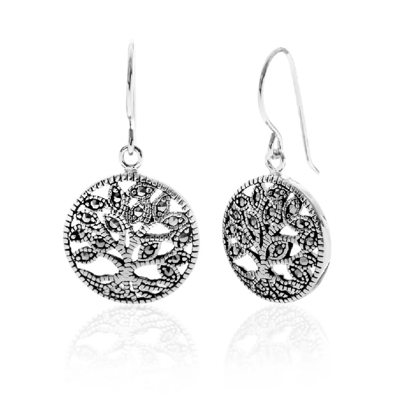 Elegant teardrop earrings for a glamorous touch-Life Earrings, Silver