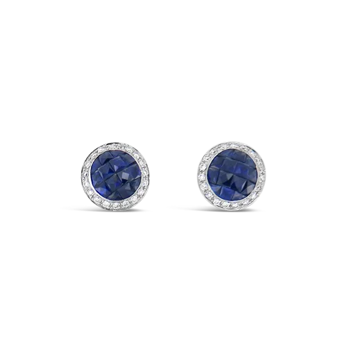 Crystal-encrusted earrings for a glamorous touch-Sapphire & Diamond Earrings