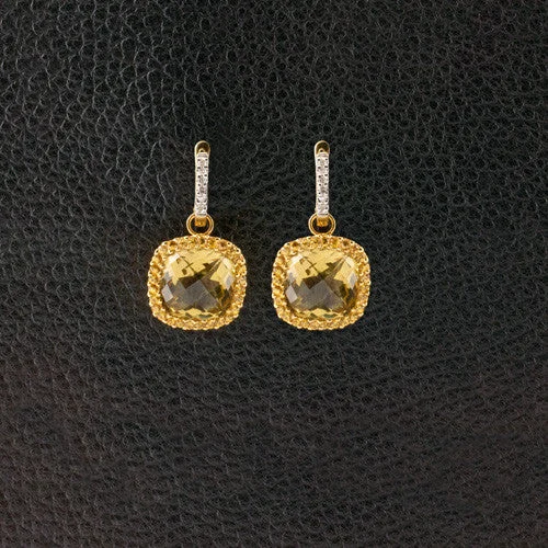 Handcrafted gemstone earrings for unique beauty-Lemon Quartz & Yellow Sapphire Earrings