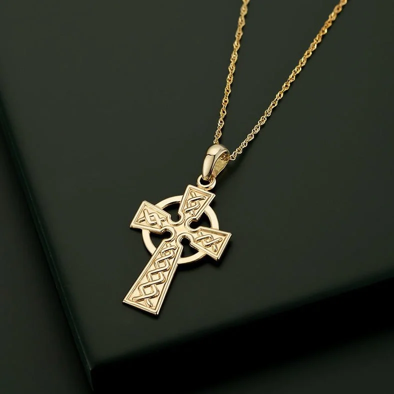 Gemstone drop necklaces for colorful elegance-10K Gold Celtic Cross Pendant