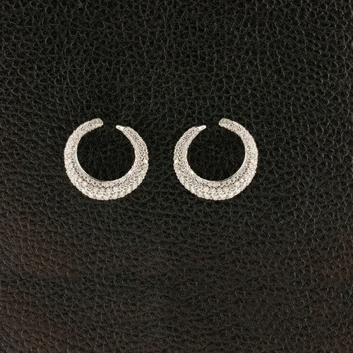 Custom photo earrings for sentimental value-Diamond Circle Earrings