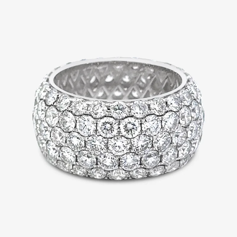 Statement gemstone rings for bold fashion-5 Row Diamond Eternity Statement Ring