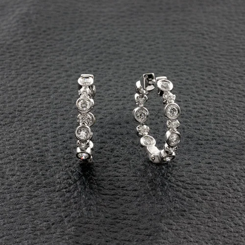 Art deco earrings for vintage-inspired glamour-Diamond Hoop Earrings