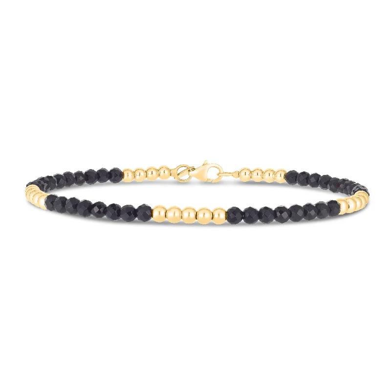 Handmade bracelets for one-of-a-kind style-14K Onyx Pallina Bead Bracelet