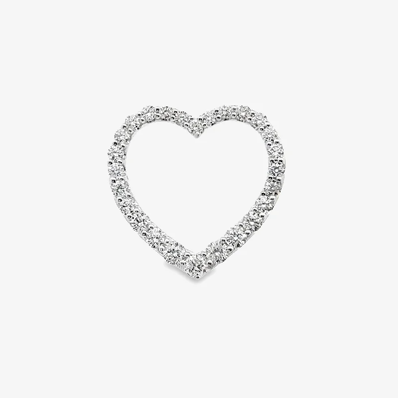 Handcrafted necklaces for unique, artisanal beauty-Graduated Diamond Open Heart Pendant