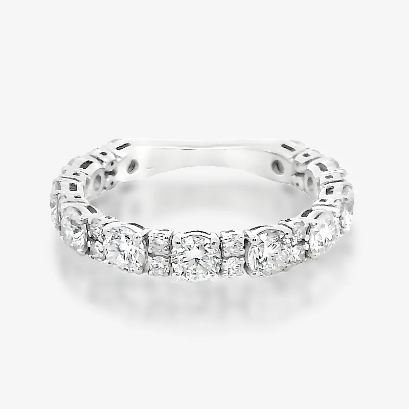 Wedding rings with diamonds for luxury-3/4 Two/One Row 2.45CT Diamond Ring