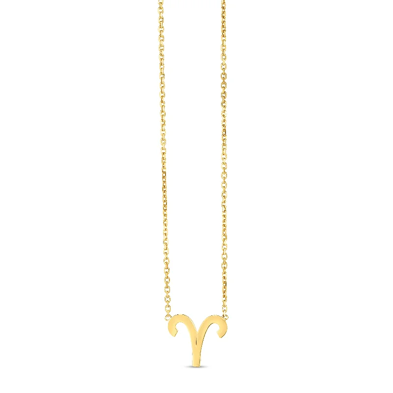 Boho chic bracelets for carefree style-14K Gold Aries Necklace