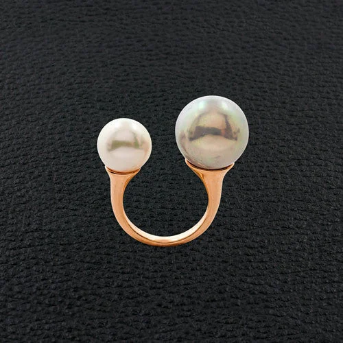 Handmade rings for one-of-a-kind designs-Double Pearl Ring