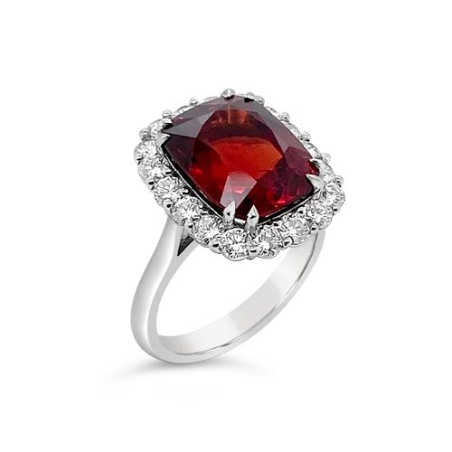 Classic solitaire rings for elegant simplicity-Red Spinel & Diamond Ring