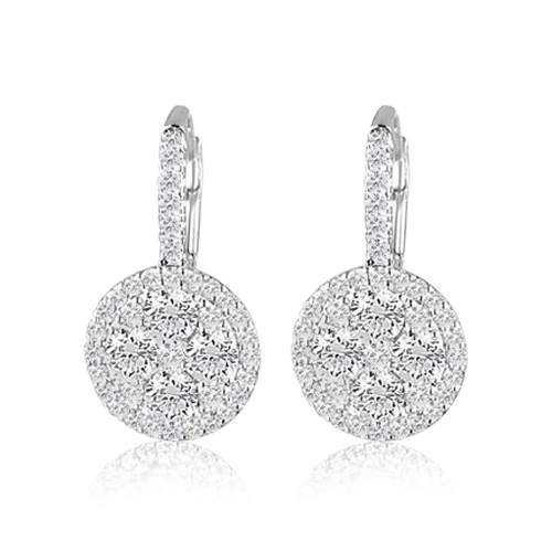 Modern acrylic earrings for a trendy look-Diamond Dangle Circle Earrings