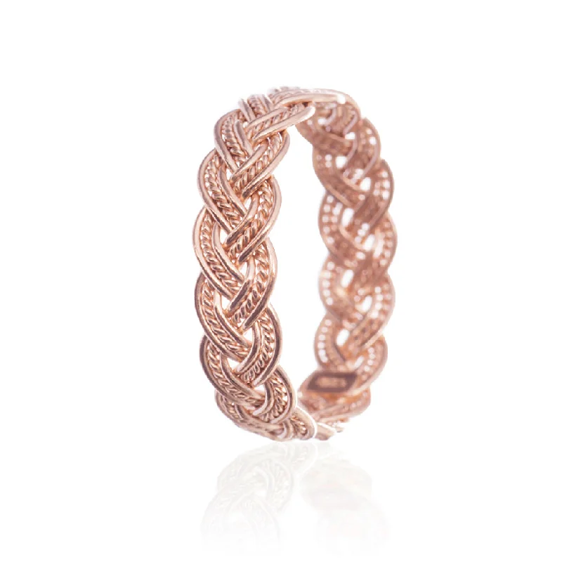 Gold wedding rings for timeless commitment-Idun's Weave Ring, Rose Gold