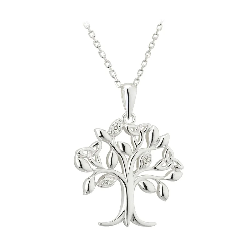 Personalized quote necklaces for meaningful sayings-Sterling Silver Tree Of Life Pendant