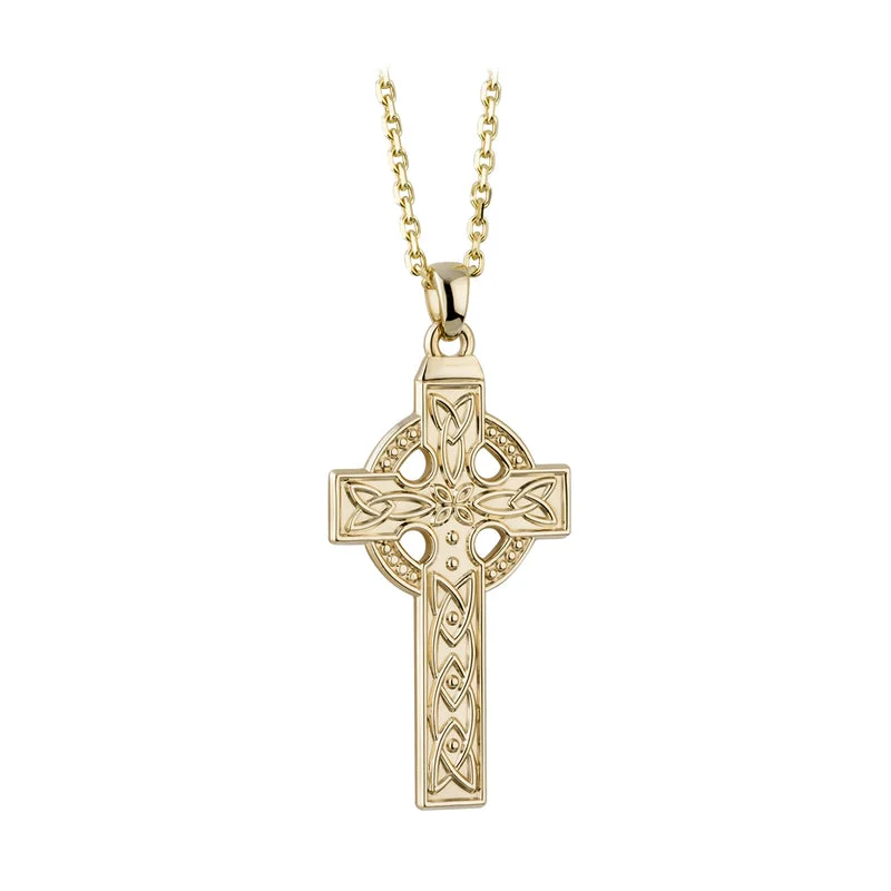 Luxury diamond necklaces for special occasions-14K Gold Large Celtic Cross