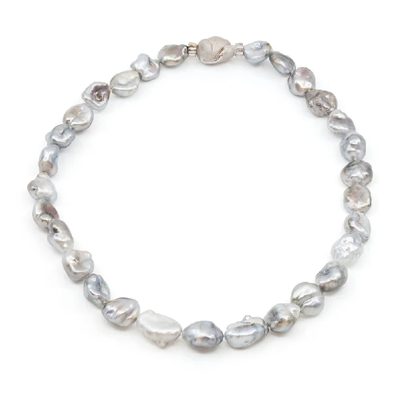 Adjustable necklaces for the perfect fit-Gray Tahitian Keshi Pearl Necklace