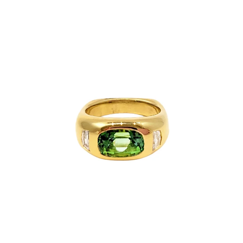 Gemstone rings for colorful, vibrant fashion-Battista Green Tourmaline Ring