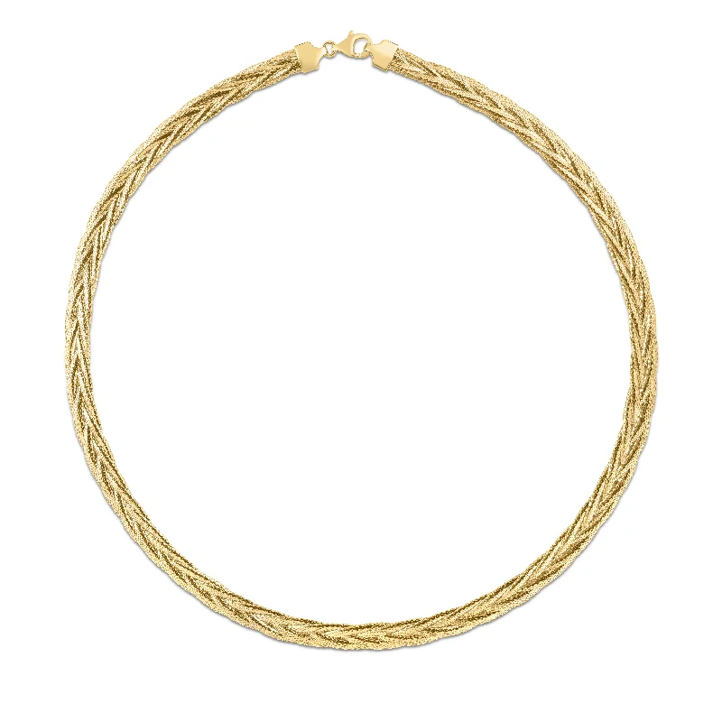 Friendship bracelets for meaningful connections-14K Rapunzel Woven Chain