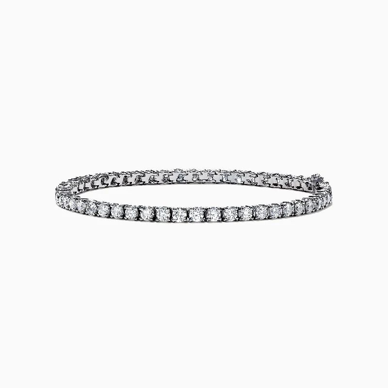 Rubber bracelets for sporty looks-Pave Classica 14K White Gold Diamond Tennis Bracelet, 4.90 TCW