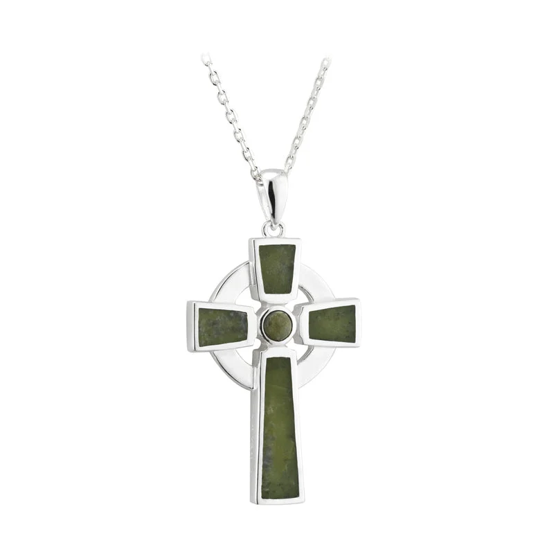 Handcrafted necklaces for unique, artisanal beauty-Silver Small Marble Cross Pendant