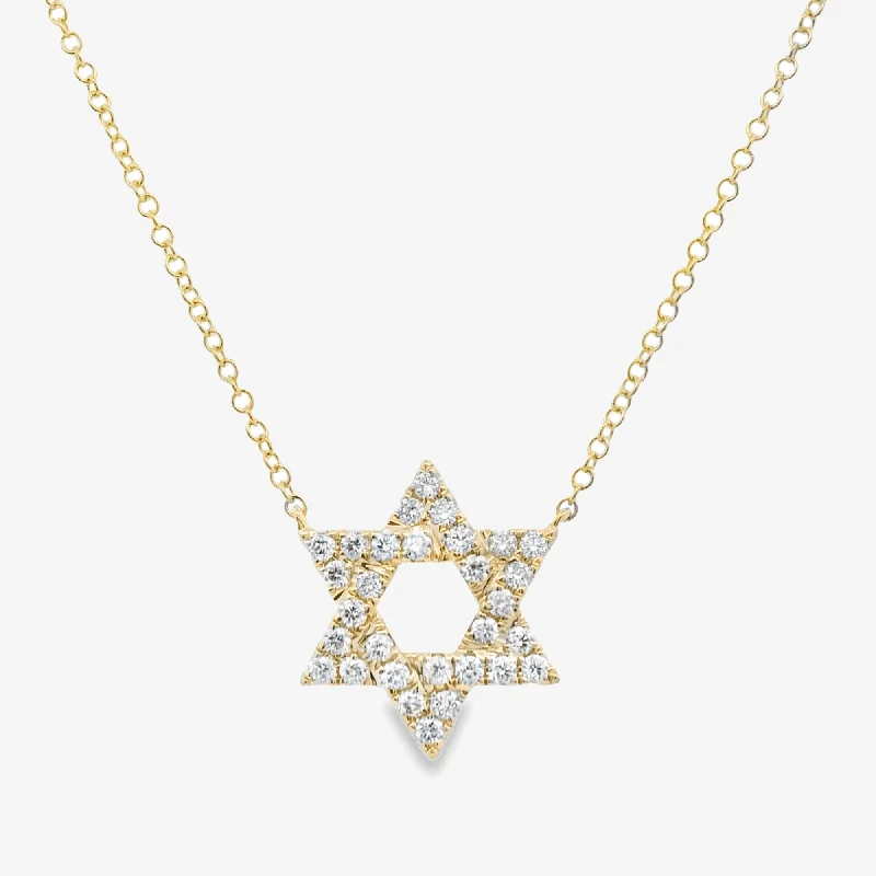 Vintage coin necklaces for retro flair-0.30CT Diamond Star of David Necklace