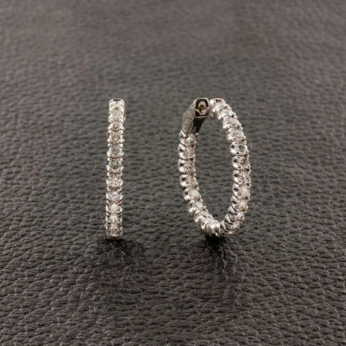 Personalized initial hoop earrings for custom designs-Diamond Hoop Earrings