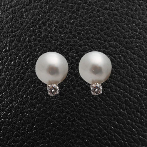 Modern acrylic earrings for a trendy look-South Sea Pearl & Diamond Earrings