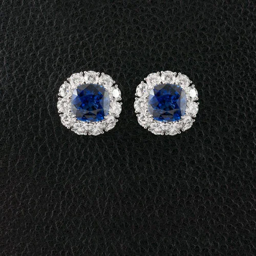 Personalized couple’s earrings for matching styles-Sapphire & Diamond Earrings