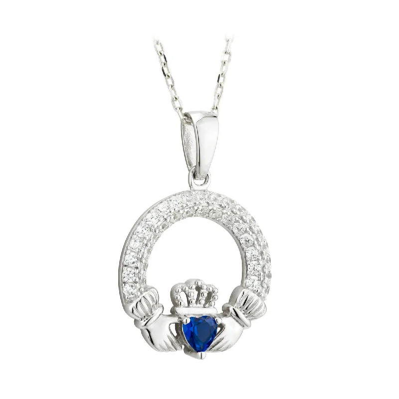 Statement necklaces for bold fashion-September Birthstone Claddagh Necklace