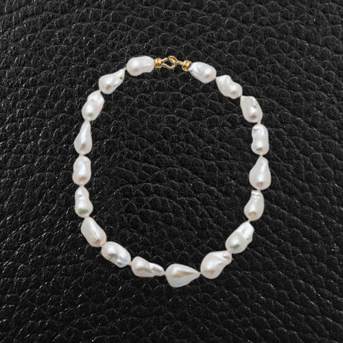 Luxury gemstone necklaces for elegant gifts-Baroque Pearl Strand Necklace