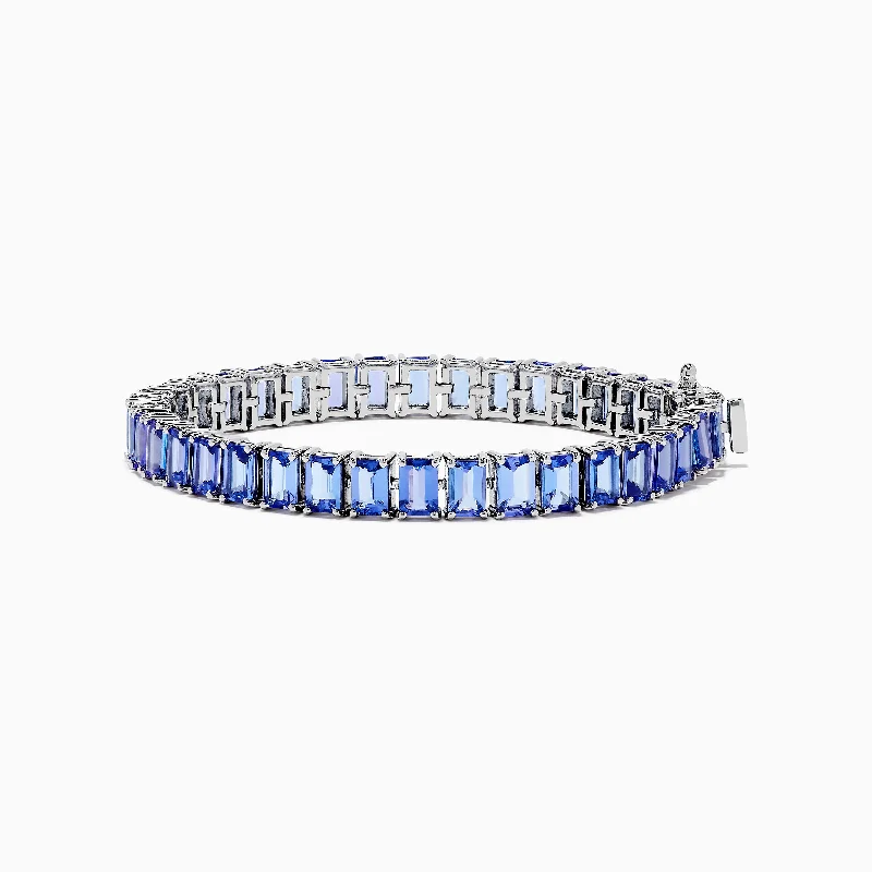 Designer bracelets for high-end fashion-Nahla Siri Sterling Silver Emerald Cut Tanzanite Bracelet