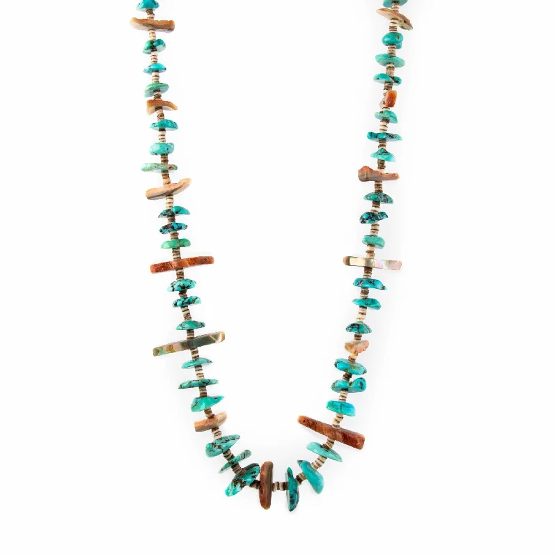 Luxury pearl necklaces for upscale events-Turquoise Shell Beaded Necklace