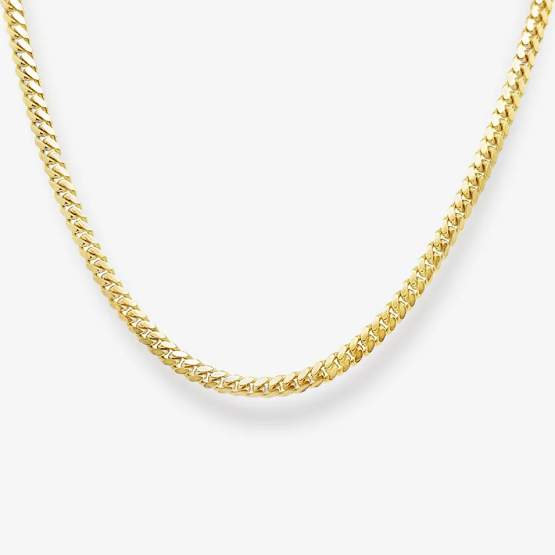 Gold chain necklaces for timeless style-Solid 5mm Miami Cuban Link 24" Necklace