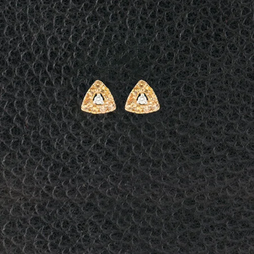 Long drop earrings for dramatic flair-Yellow Sapphire & Diamond Triangle Earrings